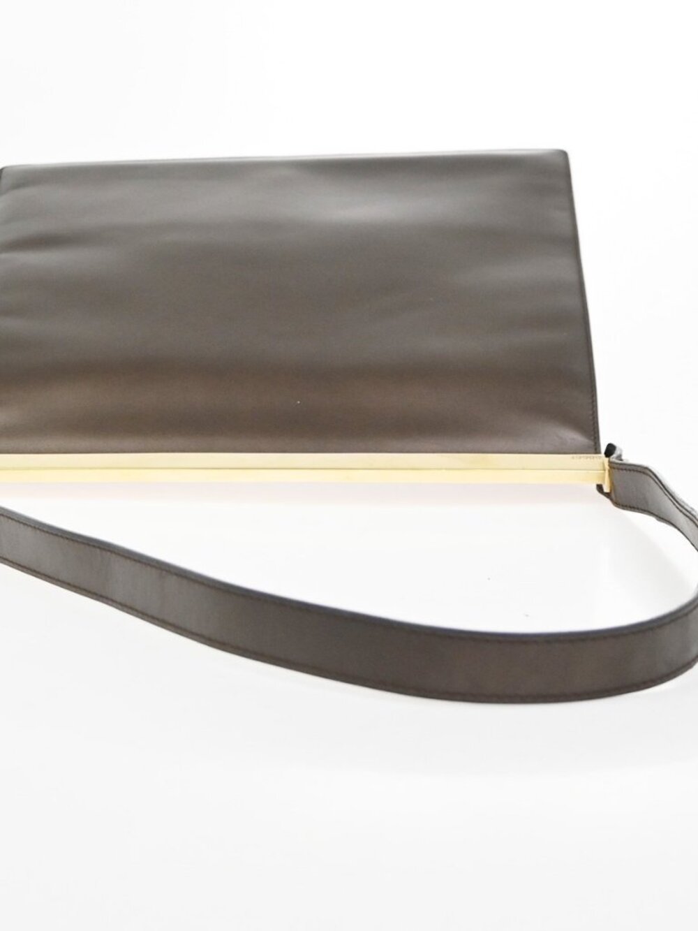 GUCCI Logo Shoulder Hand Bag Leather 001 2058 Brown GHW Italy 62YH897 - Picture 6 of 16